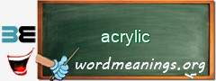 WordMeaning blackboard for acrylic